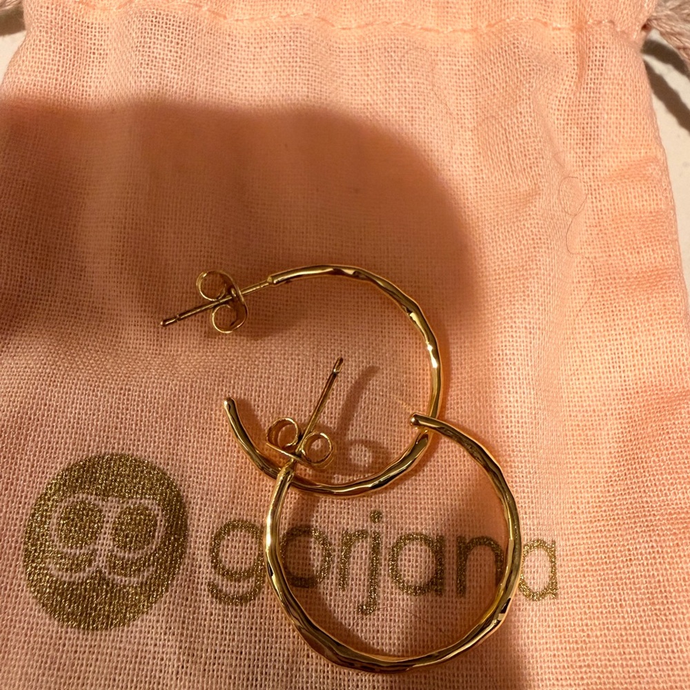 Gorjana Hammered Gold Hoop Earrings